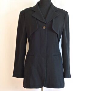 Byblos Black Fitted Wool Jacket With Multiple Design Elements - Italy